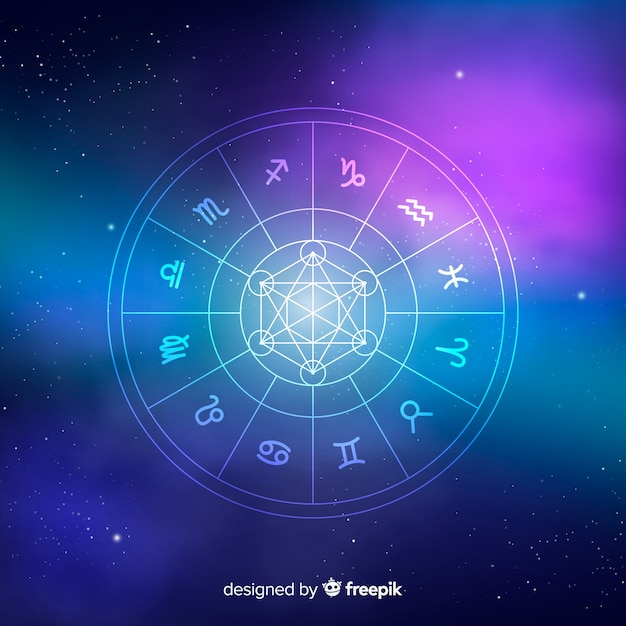 Zodiac wheel on a space background