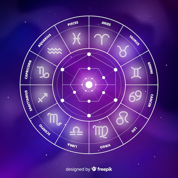 Free vector zodiac wheel on a space background