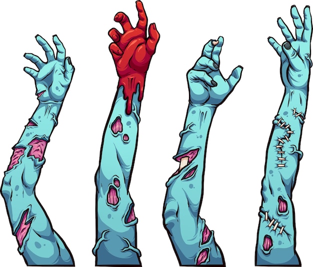 Premium Vector Zombie Arms In Different Poses Reaching Up Premium Vector Zombie Arms In Different Poses Reaching Up