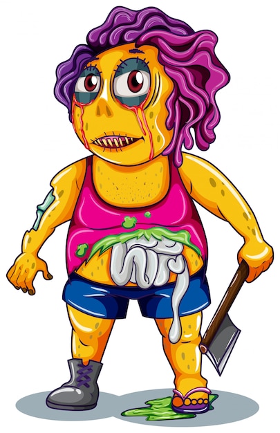 Un personaggio zombie isolato