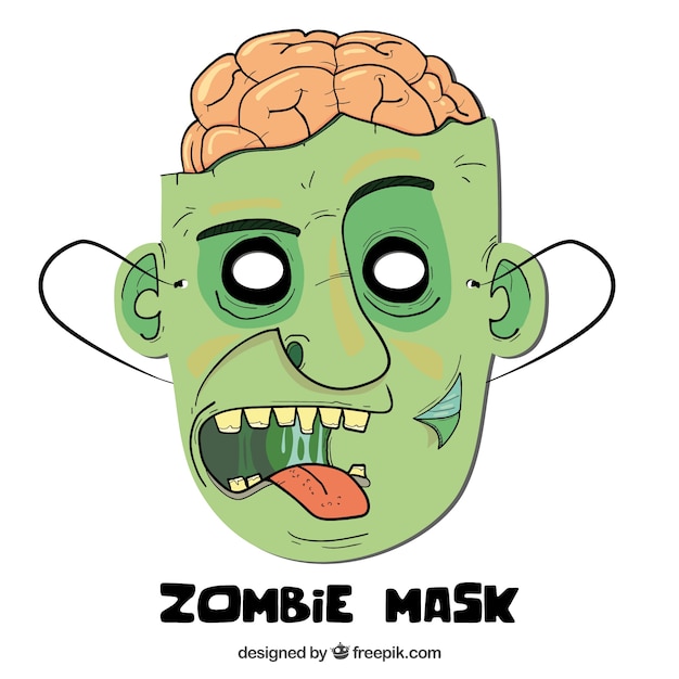 Maschera di zombie con il cervello