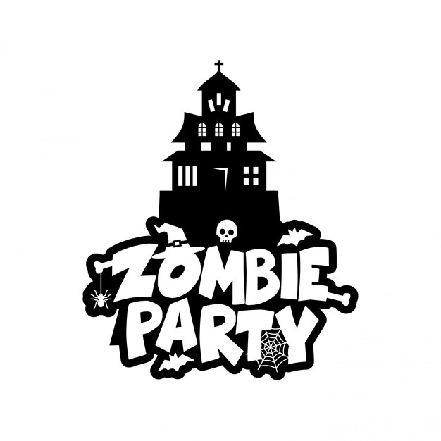 Zombie Party typography design vector 