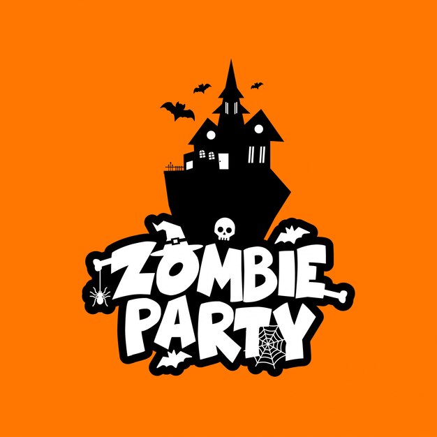 Zombie Party typography design vector 