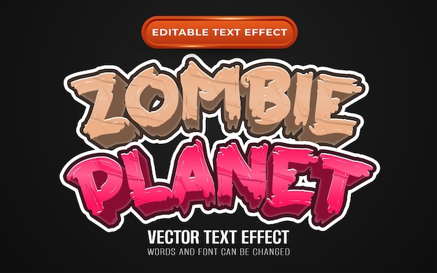 Редактируемый текстовый эффект зомби-планеты