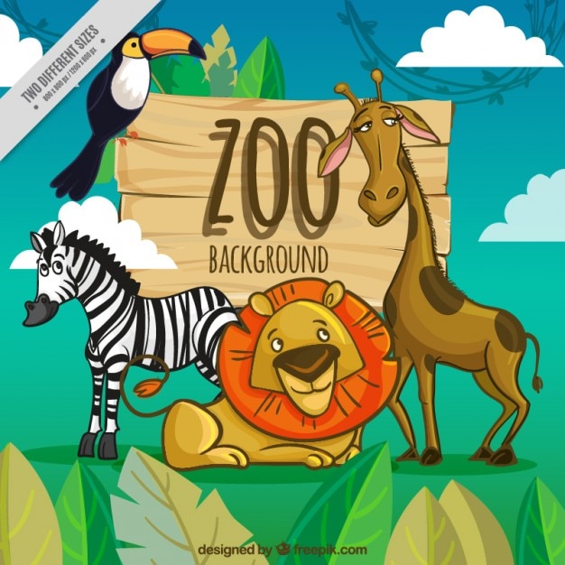 Download Free Zoo Background With Cartoon Animals Svg Dxf Eps Png Cut Vectors Photos And Psd Files Free Download