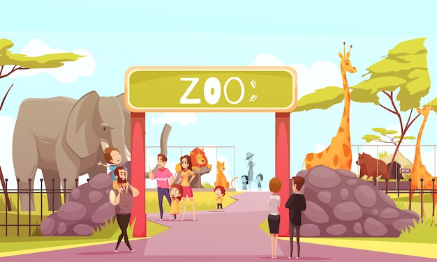 Мультяшный вход в зоопарк