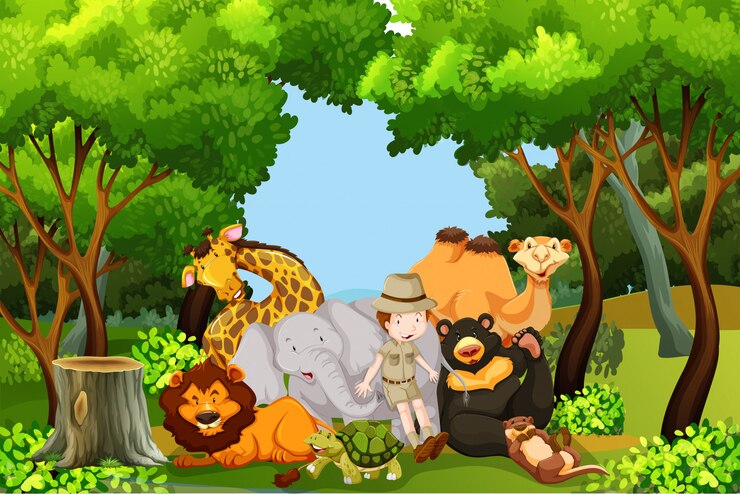 무료 Vector 동물과 동물원 사육사