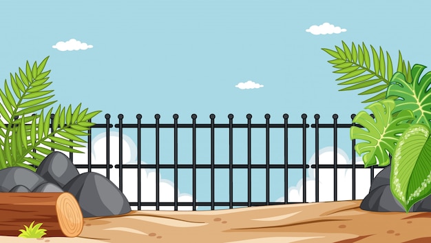 Free vector zoo park without animal scene