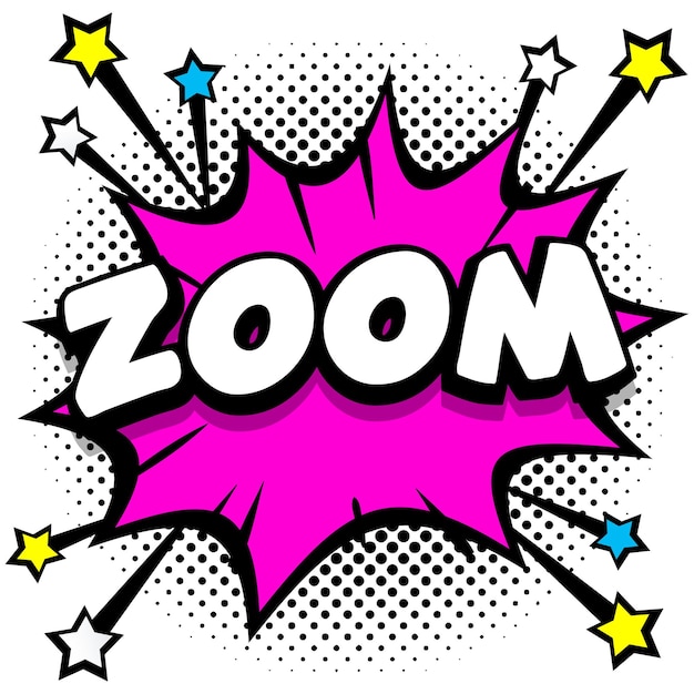 Free vector zoom comic book explosion bubble vector illustration