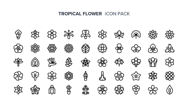 Tropical flower Premium Icons