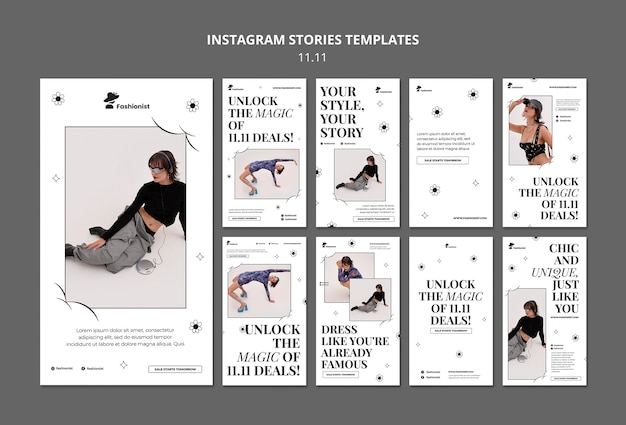 Kostenlose PSD 11.11 flash-verkauf auf instagram-geschichten