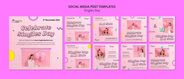 11.11 Singles Day Sammlung von Instagram-Posts