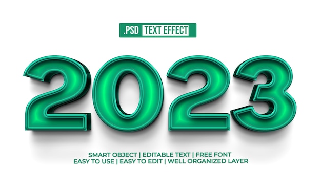 Kostenlose PSD 2023 textstil-effekt