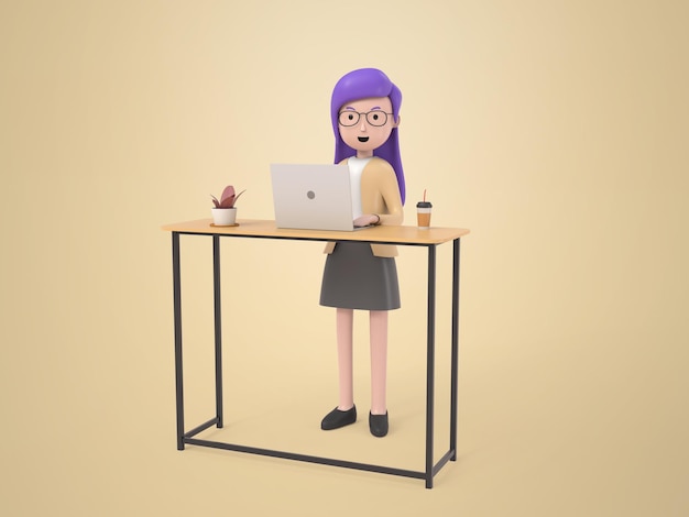 3D-Abbildung der Geschäftsfrau