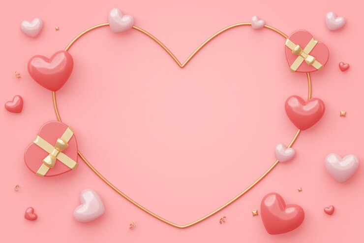 Kostenlose PSD 3d-banner-hintergrund für den valentinstag