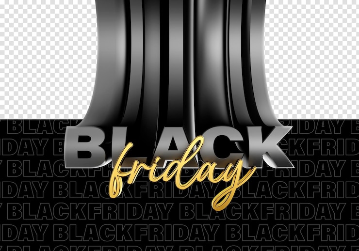 Kostenlose PSD 3d-black-friday-label für werbeaktionen und rabatte