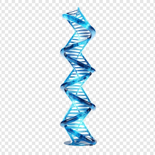 Kostenlose PSD 3d blaues dna-helix-sequenzelement isoliert auf transparentem hintergrund