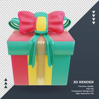 3d-box-geschenk guinea-bissau-flagge rendering vorderansicht