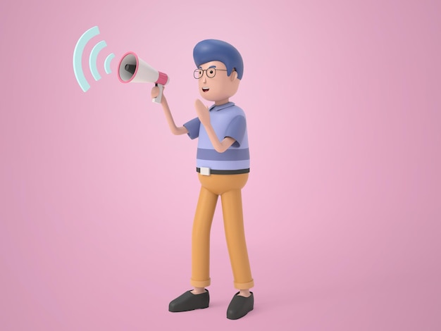 Kostenlose PSD 3d-cartoon-männer-illustration