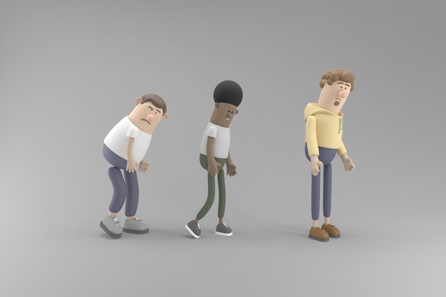 3D-Charakter junger Mann mit Geschäftskonzept