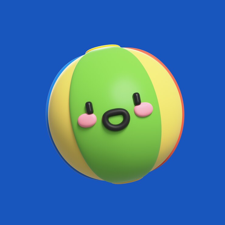 Kostenlose PSD 3d-darstellung auf kawaii-sommer-symbol