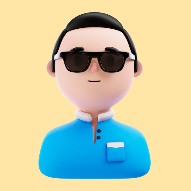 3D-Darstellung der Person mit Sonnenbrille