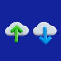 Kostenlose PSD 3d-darstellung des cloud-ui-symbols