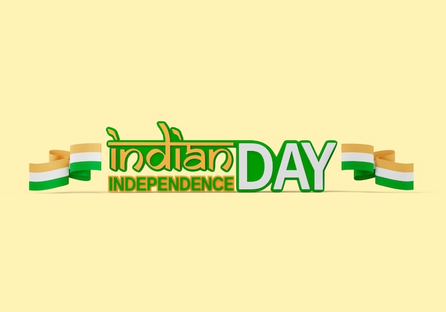 Kostenlose PSD 3d-darstellung des indischen unabhängigkeitstages