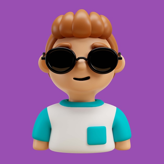 Kostenlose PSD 3d-darstellung des jungen-avatar-emojis