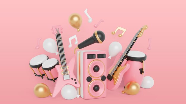 3D-Darstellung des Musikhintergrunds