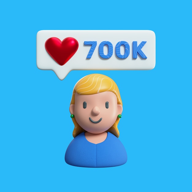 3D-Darstellung des Social-Media-Symbols