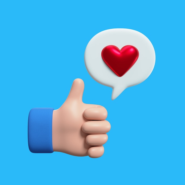 3D-Darstellung des Social-Media-Symbols