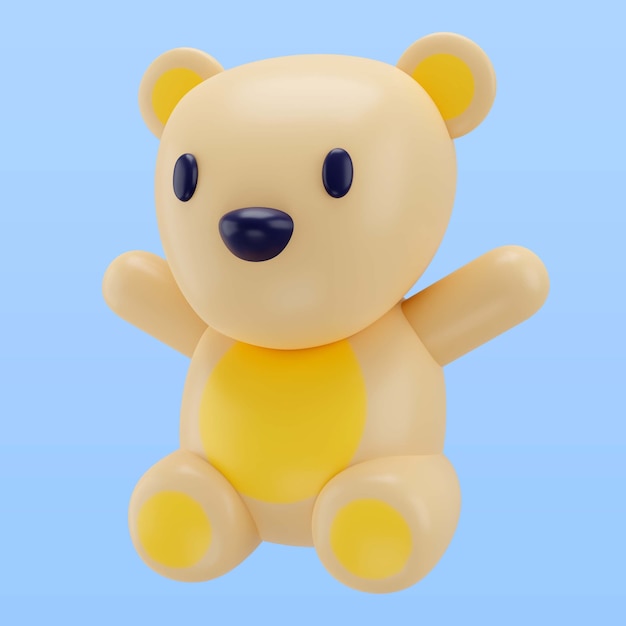 3D-Darstellung des Spielzeugbären für Kinder