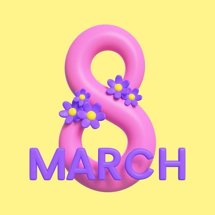 Kostenlose PSD 3d-darstellung des symbols für den frauentag