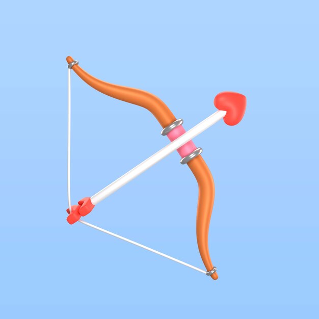 3D-Darstellung des Valentinstag-Bogen-Symbols