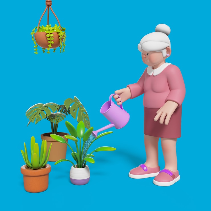 Kostenlose PSD 3d-darstellung einer älteren frau