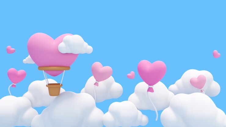 Kostenlose PSD 3d-darstellung für die feier des valentinstags