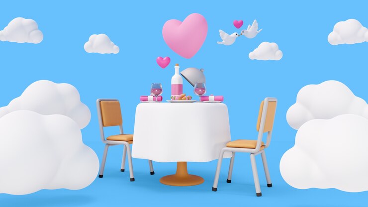 Kostenlose PSD 3d-darstellung für die feier des valentinstags