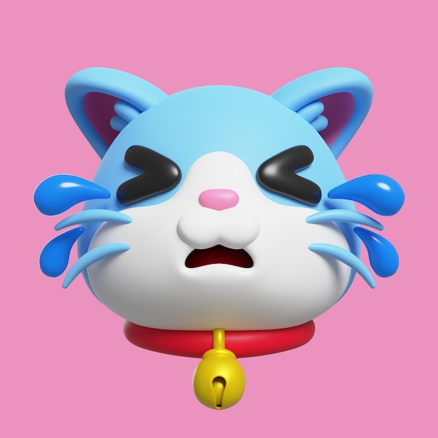 Kostenlose PSD 3d-darstellung von katzen-emoji