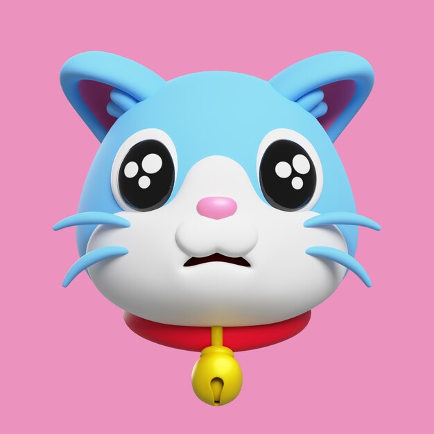 3D-Darstellung von Katzen-Emoji