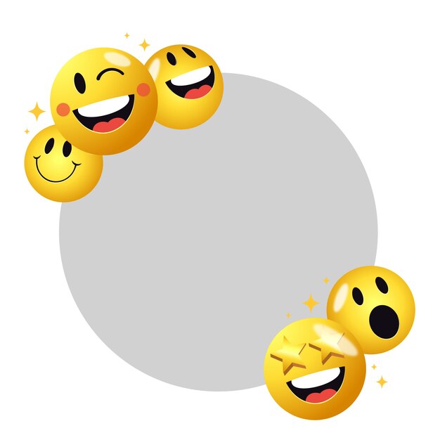 3D-Emoji-Rahmen isoliert