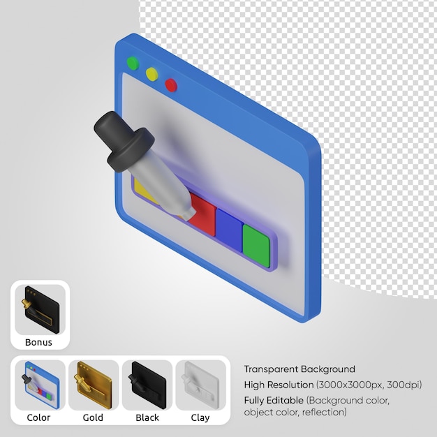 Kostenlose PSD 3d-farbwähler