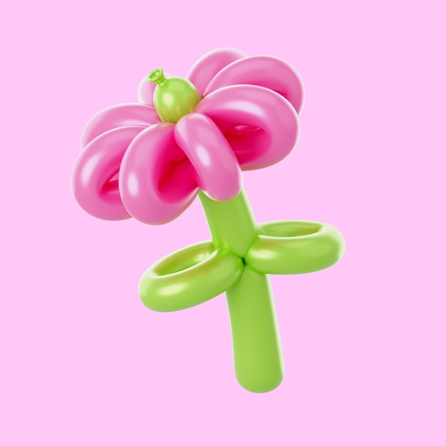 3D-Feiersymbol mit Ballonblume