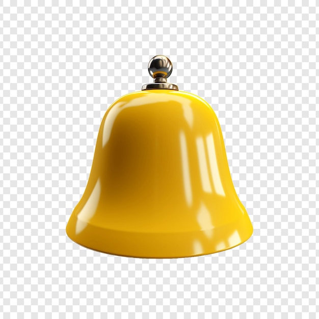 Kostenlose PSD 3d gelbe glocke auf transparentem hintergrund isoliert