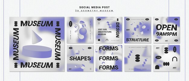 3D geometrische Formen Instagram Post Sammlung