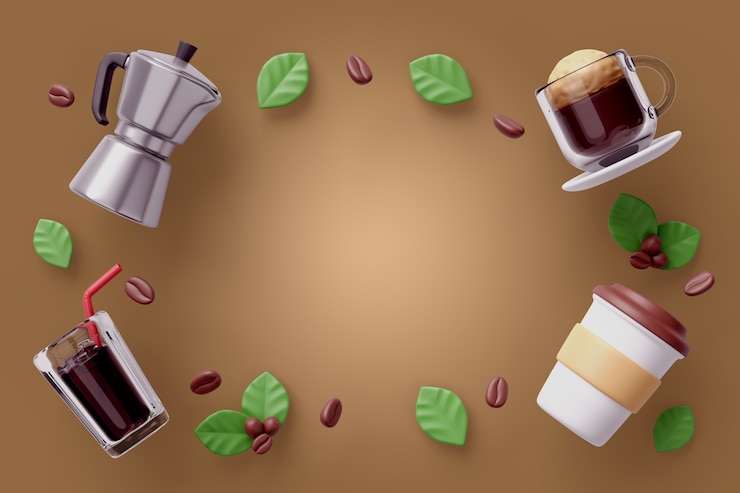 Kostenlose PSD 3d-hintergrund für café