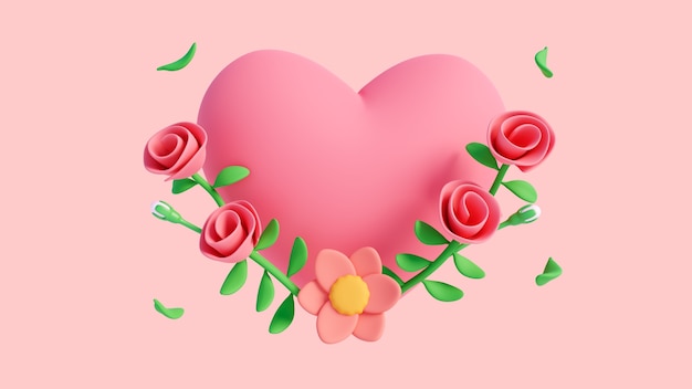 3D-Hintergrund für die Feier des Valentinstags