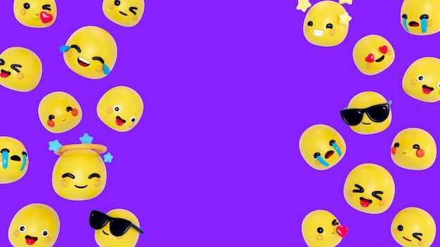 3D-Hintergrund mit Emojis