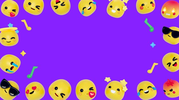 3D-Hintergrund mit Emojis