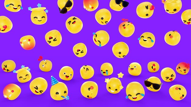 3D-Hintergrund mit Emojis